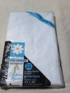 New Penn-Prest No Iron Muslin Pillow Cases (2)